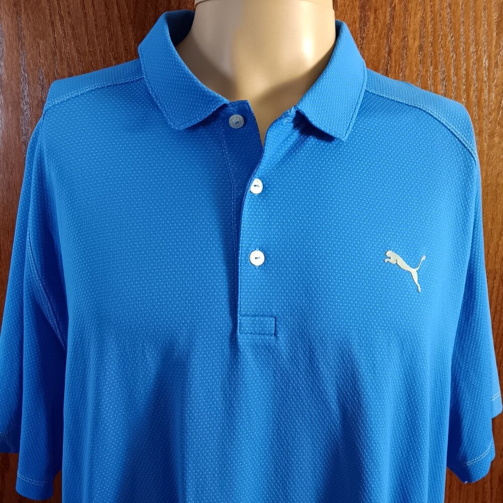 PUMA MENS POLO GOLF SHIRT -XXL -BLUE
